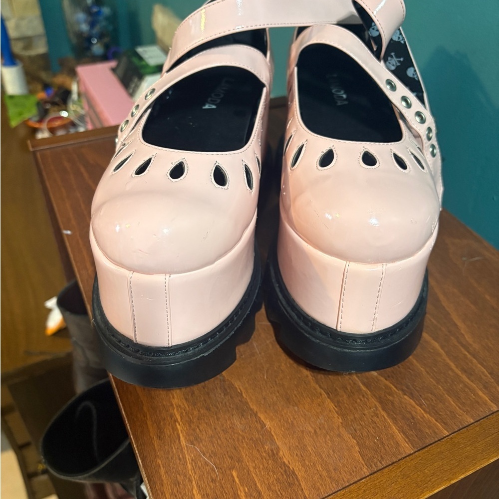 Lamoda Evermore Pink Platform Maryjanes Sz 6-6.5 - Picture 4 of 7
